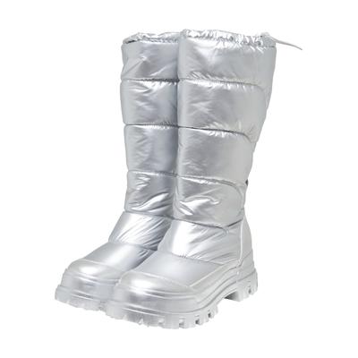 Stiefel BUFFALO "Buffalo aspha snow puffer", Damen, Gr. 37, silber, Polyamid, unifarben, Schuhe Stiefel