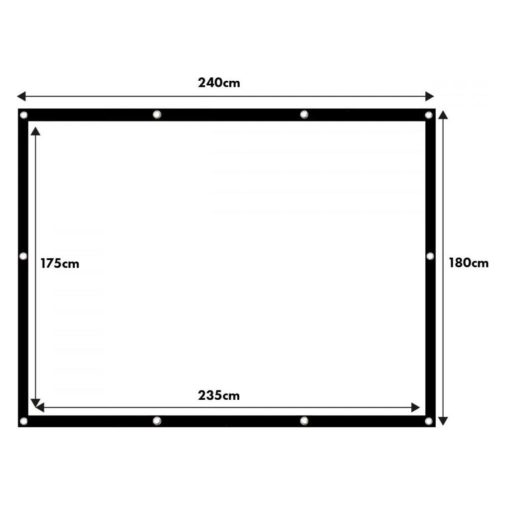 Maclean Projektionswand 120 240x180cm 4:3 25mm Rand Spannhaken MC-169 (120", 4:3) (MC-169)