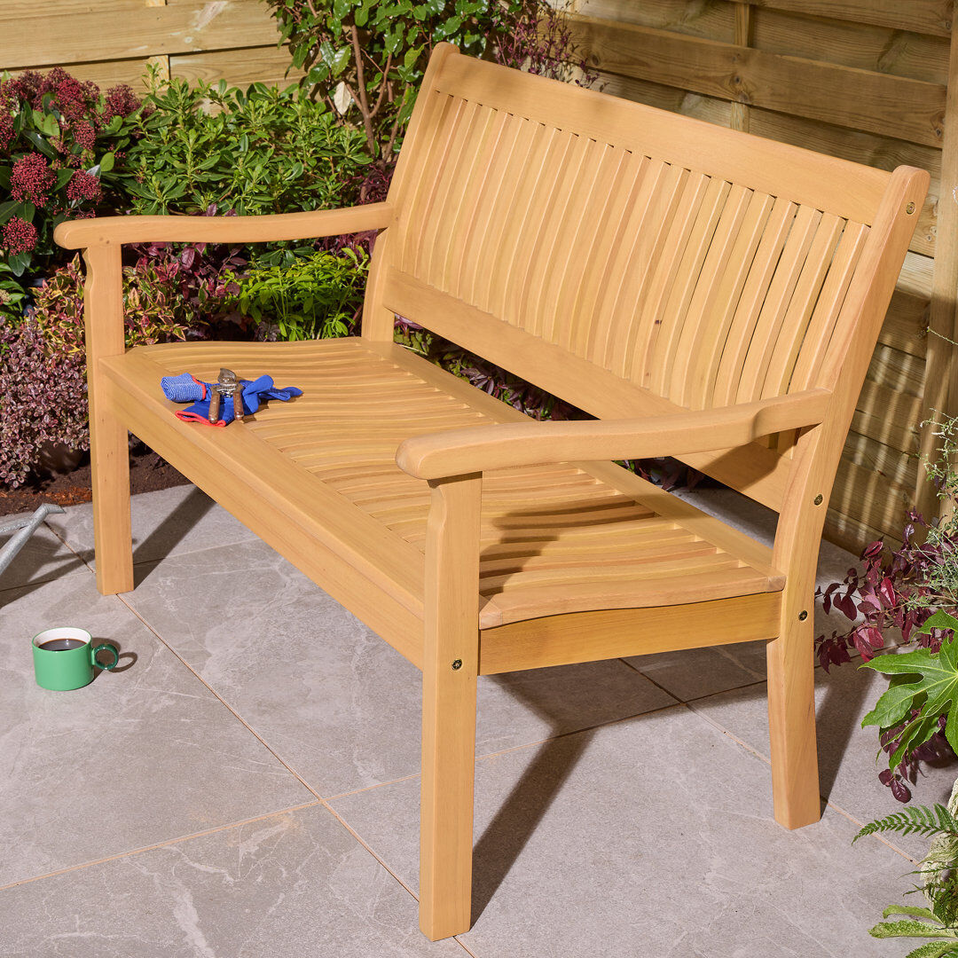 Rowlinson Farnham Bench Brown 87cm H x 124cm W x 72cm D