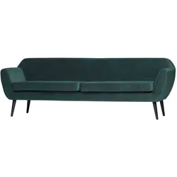 Sofa Rocco aus Samt, modern und gepolstert, 230 cm, Teal Blau, komfortabel für 3–4 Personen