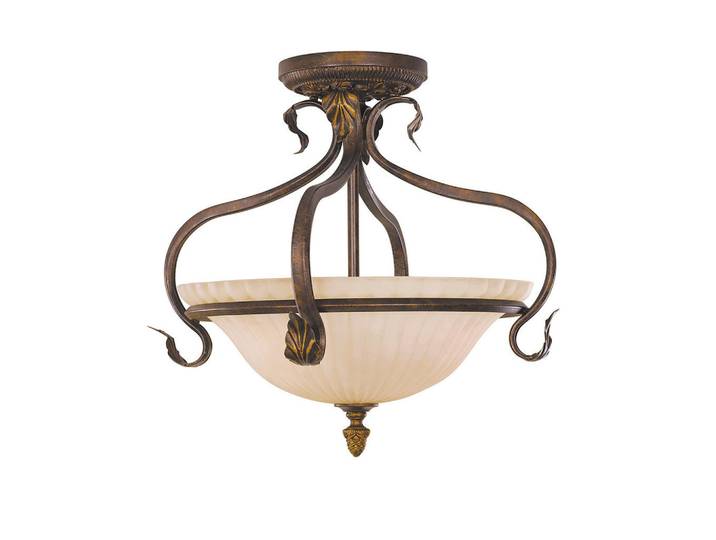 Elstead Lighting Deckenleuchte, Rotbraun, Metall, Glas, 41.9 cm, RoHS, Lampen & Leuchten, Innenbeleuchtung, Deckenlampe, Deckenlampen