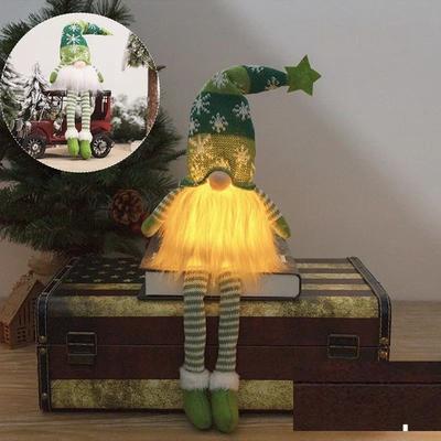 Discount Dollar Deals LED Light Plush Christmas Faceless Doll Gnome Ornaments, Tree Pendant Decorations c2