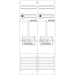 f-tronic 7121027 Zählerfeld 2-feldrig, H=1050mm, 2-3.HZ, 2 ZSK-Set, 2 HSS, Z21B-ZSK-HSS Z21BZSKHSS