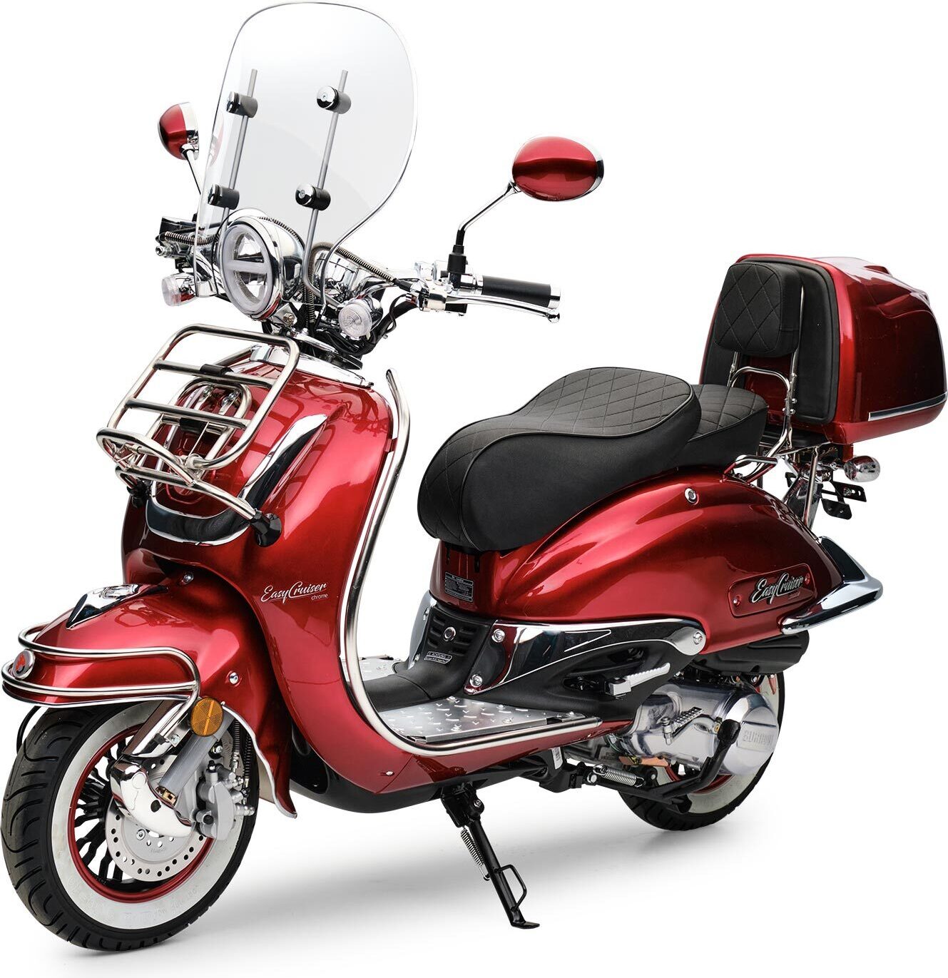 Motorroller 50 ccm Burnout EasyCruiser Dunkelrot Metallic 25 km/h
