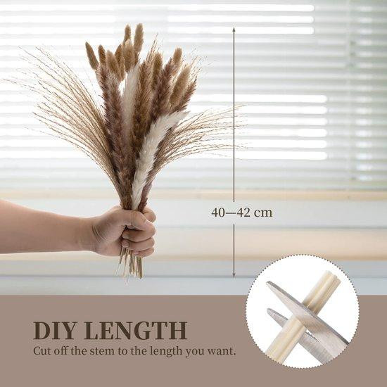 Ibenzoa Decoratief Pampasgrasboeket met witte keramische vaas, 42 cm hoog