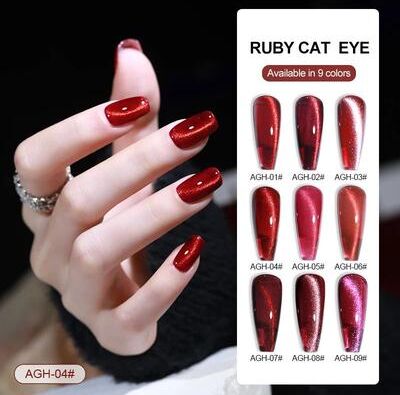 Inspired Living Cherry Ruby Magnetic Cat Eye Gel Nail Polish 15ml Chameleon Red UV LED Manicure Gel agh6