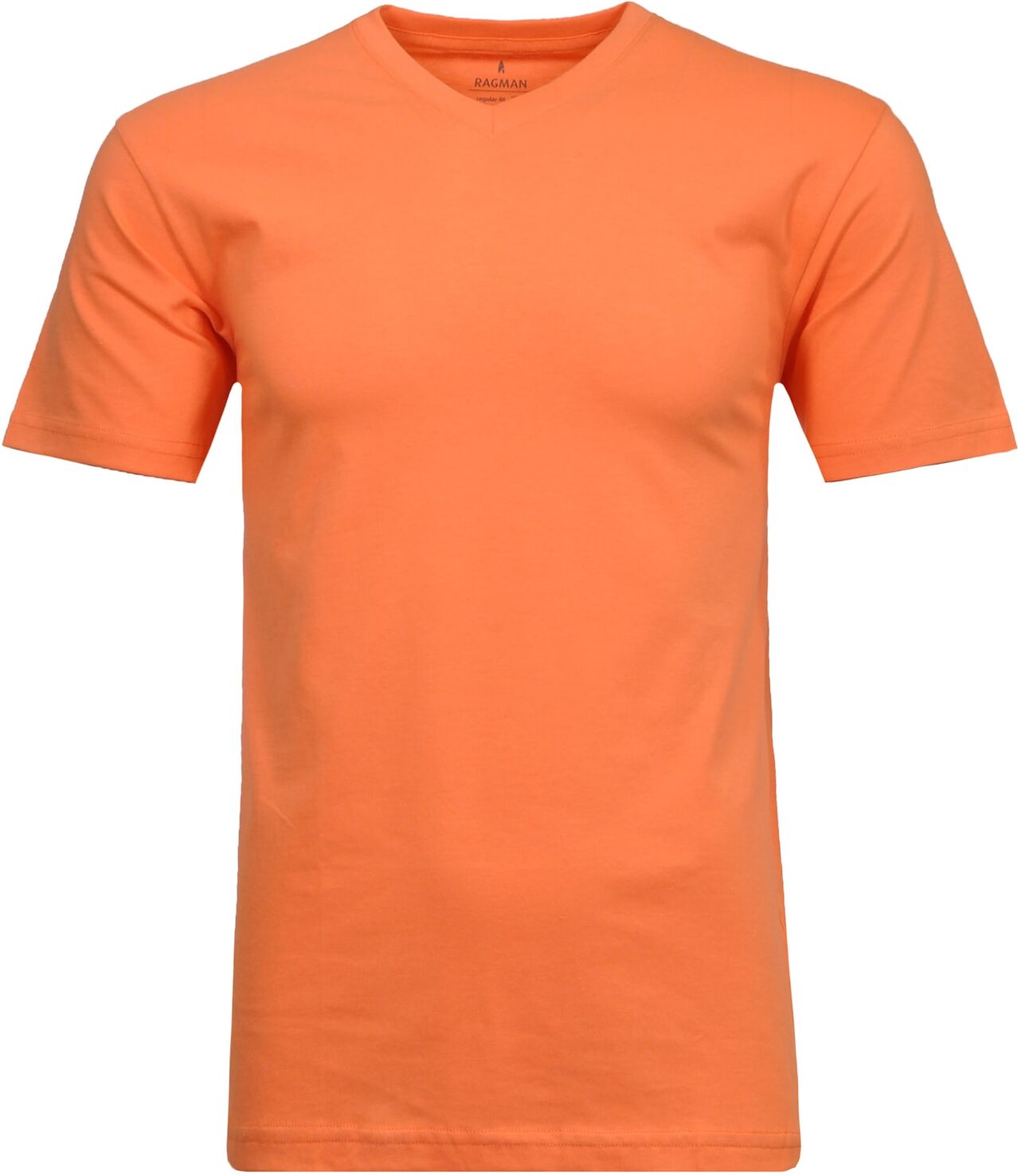 T-Shirt RAGMAN, Herren, Gr. 102, orange (aprikose, 052), Baumwolle, Rundhals, Shirts T-Shirt aprikose, 052 102