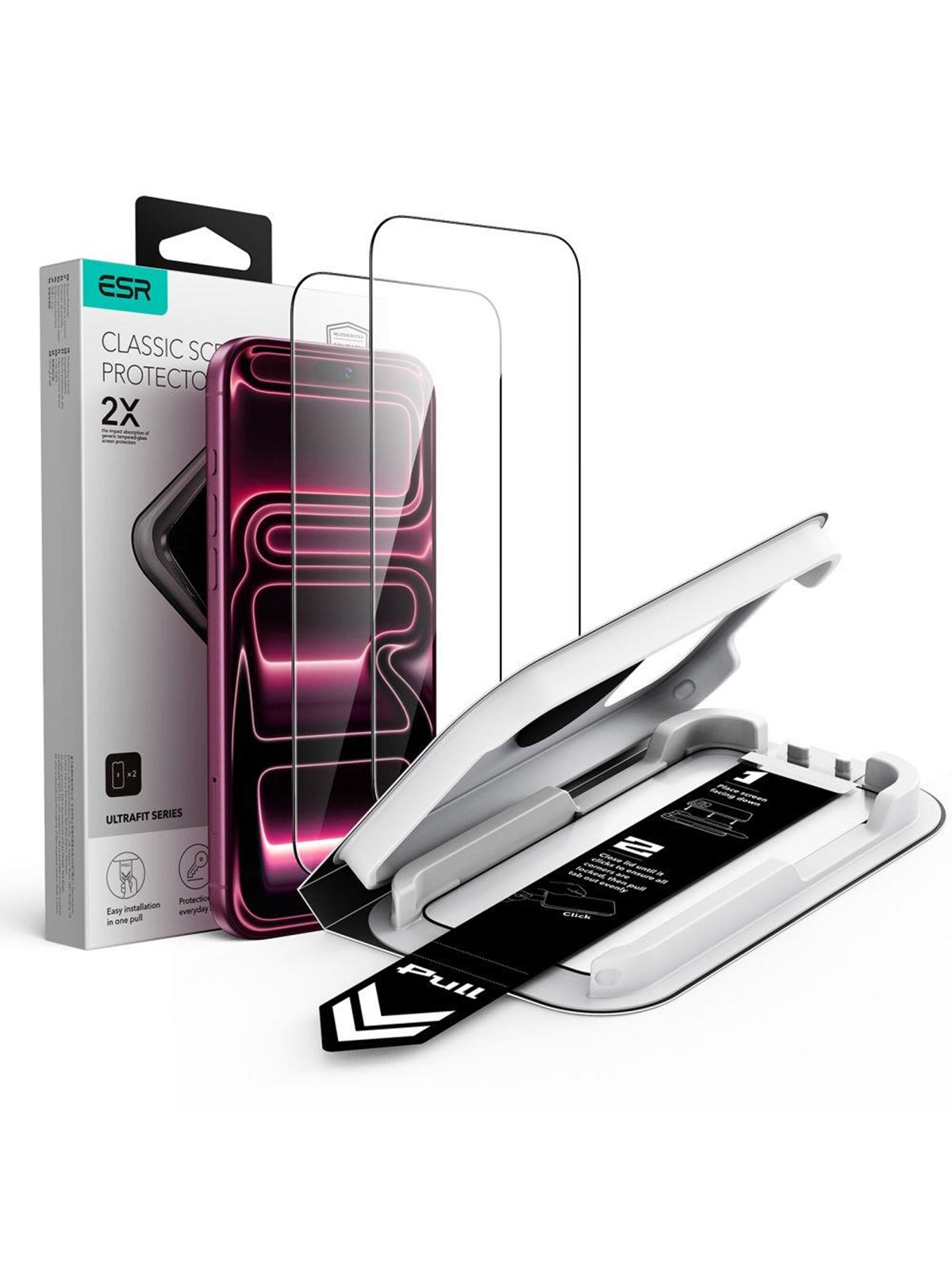 ESR UltraFit Classic 2-Pack Tempered Glass for iPhone 18 Pro Max / 17 Pro Max - Black