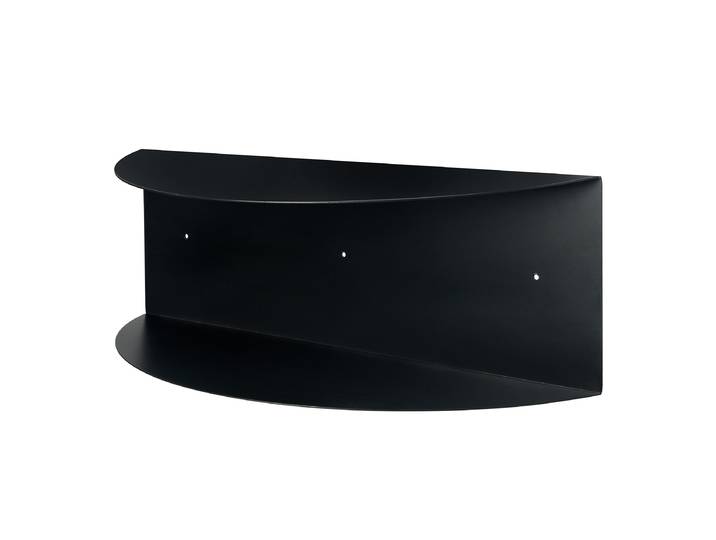 Tablette murale Beikou - demi rond Fer, thermopoudré Noir/Noir 60 x 20 x 20cm
