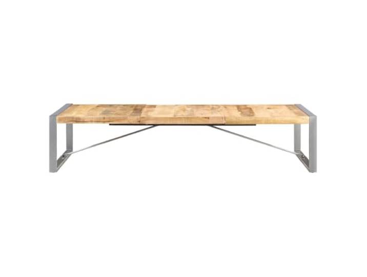 Couchtisch aus unbehandeltem Mangoholz, industrieller Stil, mit Beinen aus Stahl