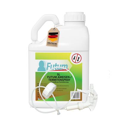 FUTUM 5L Ameisenspray / Termitenspray bekämpft Insekten, Eier, Larven ohne Biozide auf Wasserbasis, Sofortwirkung ohne Flecken + 5L Sprüher