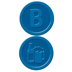 Sigel Wertchips »Bier« 2,5 cm 100 Stück blau