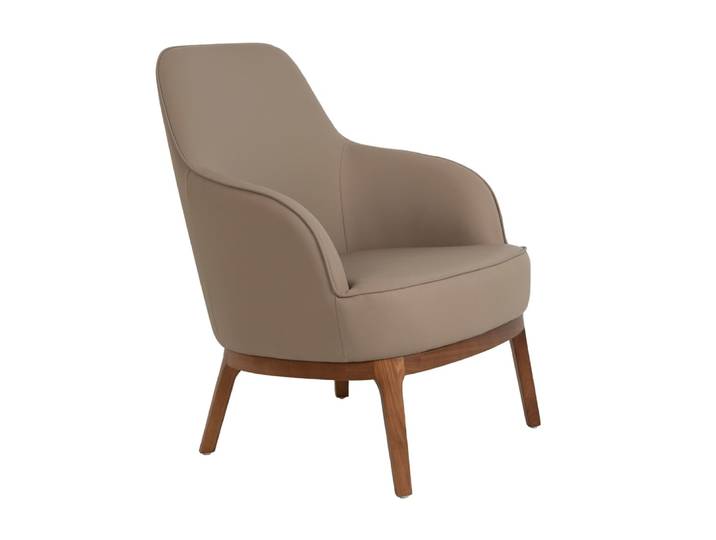 Fauteuil en similicuir gris taupe