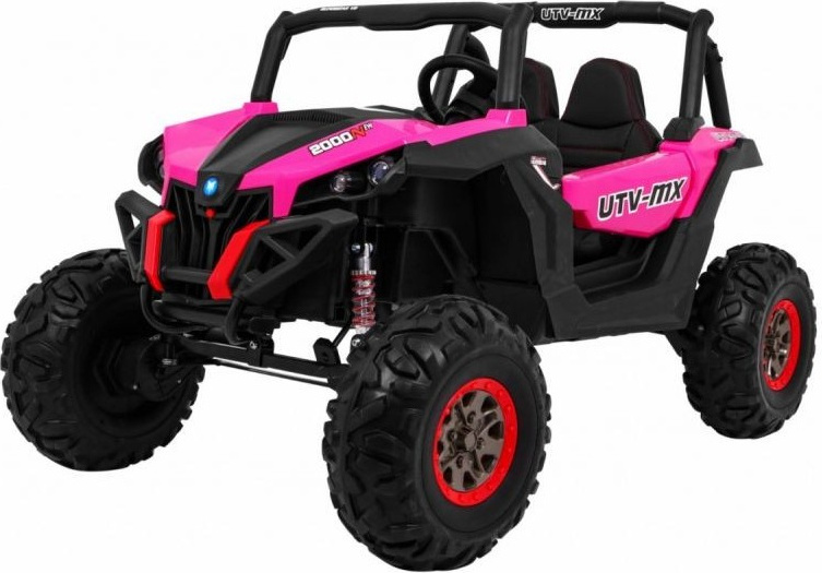 UTV-MX buggy 12V Kinder Elektroauto 2 Sitzer, Kinderauto mit Fernbedienung, Kinderfahrzeug, 4X4 kinder auto elektro (Rosa)