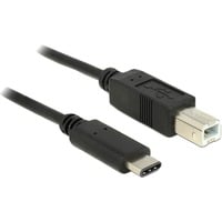USB 2.0 Kabel, USB-C Stecker > USB-B Stecker schwarz, 1 Meter