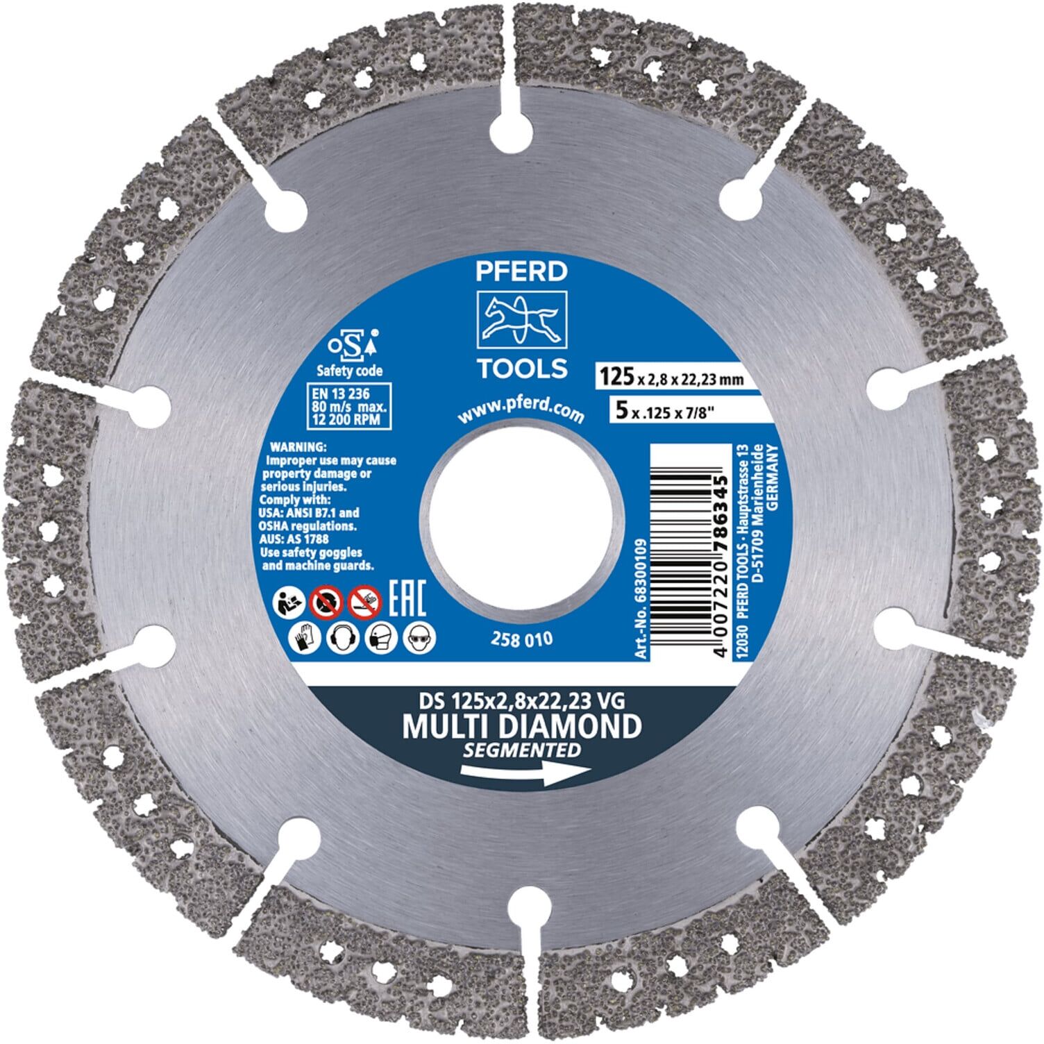 PFERD Diamond tools DS 115x2,8x22,23 VG Trennscheibe (68300108)