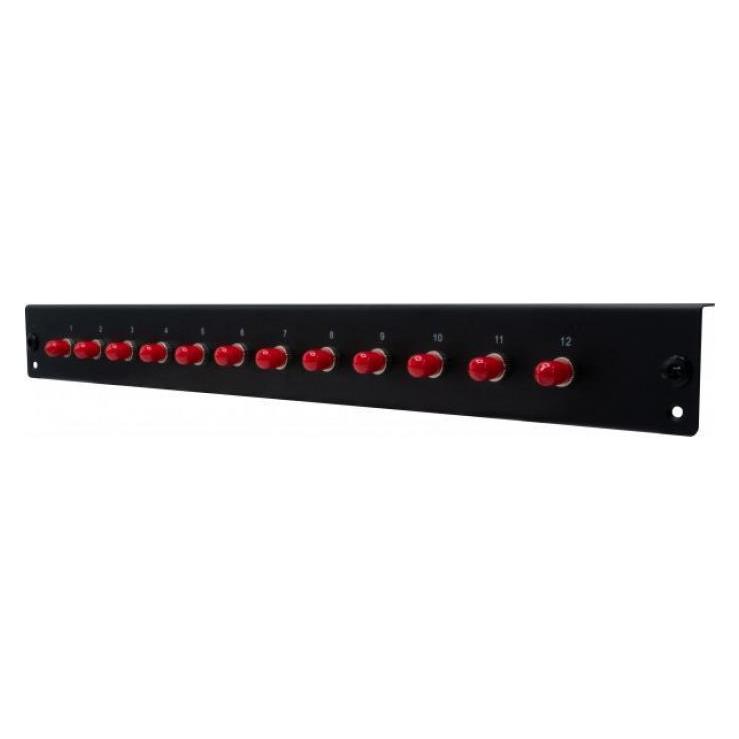 Dexlan LWL Frontplatte bestückt für LWL Spleissbox, 12 x ST Multimode (395442)