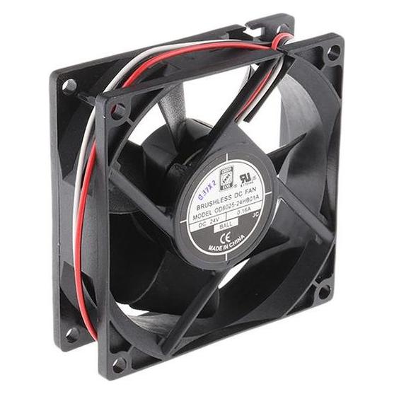 RS PRO Lüfter 80x80x25mm 24VDC 6W 68m³/h (80 mm) (6197122)