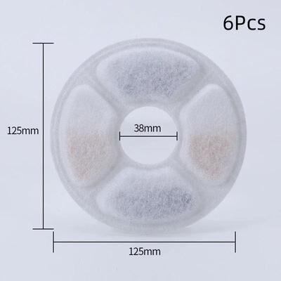 Uplifted Finds Activated Carbon Round Pet Fountain Replacement Filters 6 Pcs