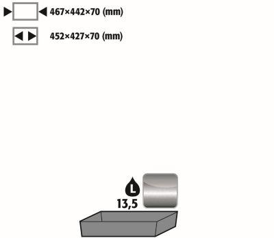 Bodenauffangwanne Stawa-R für asecos Sicherheitsschränke der UB90 Serie, Edelstahl 1.4301, B 467 x T 442 x H 78 mm, 11 l