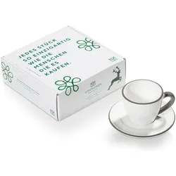 Gmundner Keramik, Tasse, Grauer Rand Espresso für Dich/2tlg.im Geschenkk. (2x)