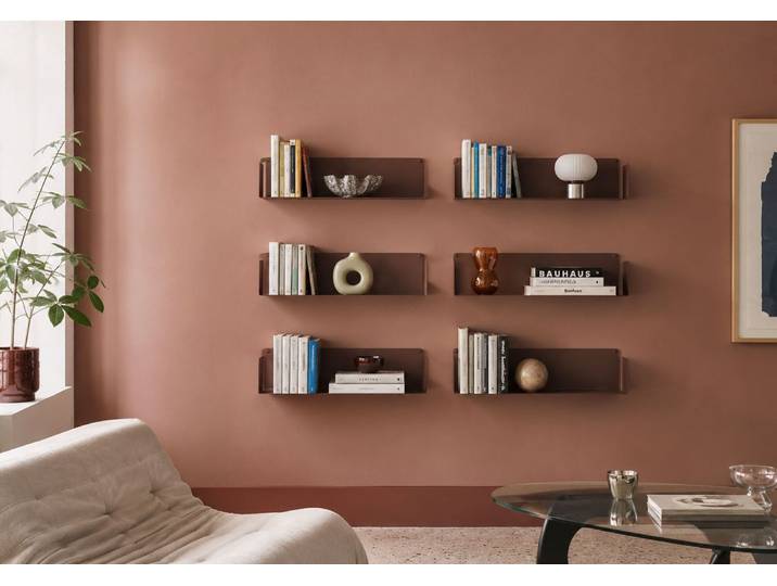Étagère murale couleur rouille - 60 x 15 cm - lot de 6 - teebooks
