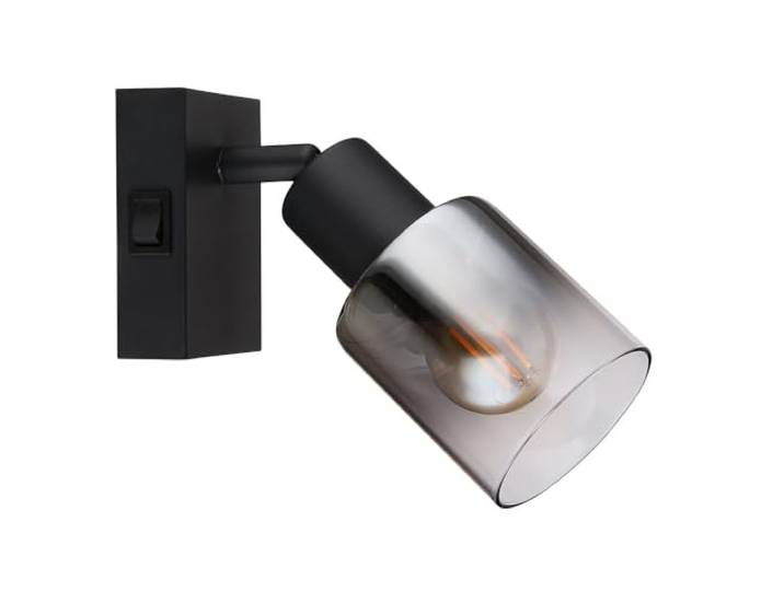 Wandleuchte Wandlampe Flurleuchte Schlafzimmerlampe Metall Glas Rauchfarbe