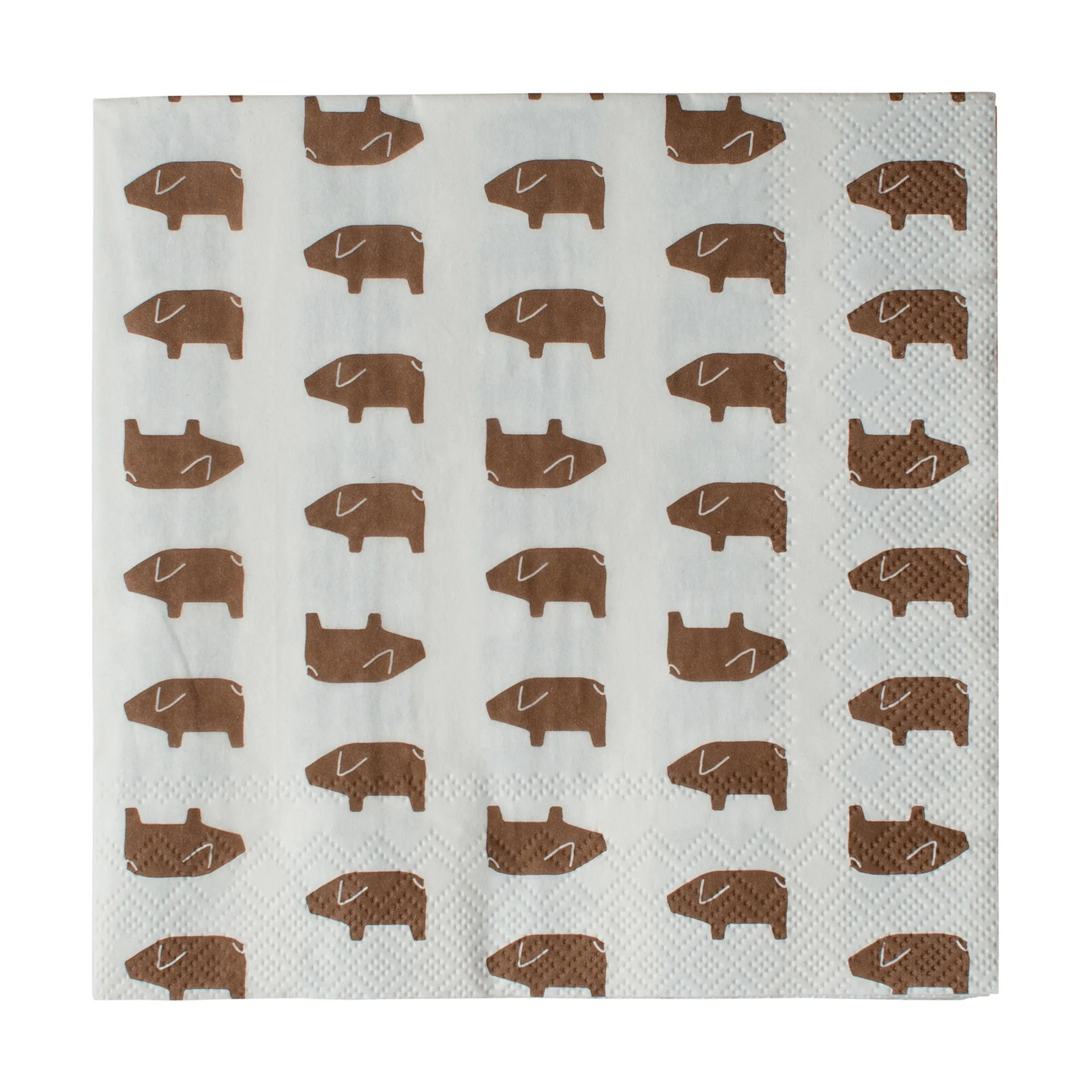 DBKD Swedish pig papieren servetten, 20-pack, Bruin, 33 x 33 cm