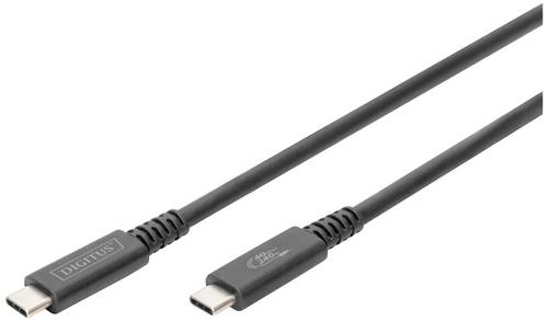 Digitus USB-Kabel USB4 USB-C Stecker, USB-C Stecker 0.80m Schwarz Flexibel, Geschirmt, mit USB AK-300343-008-S