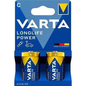 Varta Batterien Longlife Power 4914, Alkaline, 1,5V, 10 Jahre lagerfähig, C / Baby / LR14, 2 Stück