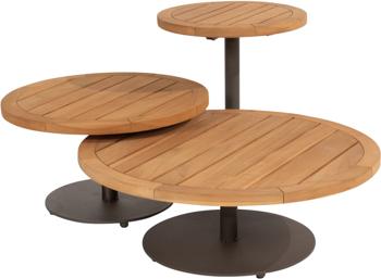 4Seasons Volta natural Teak Kaffeetisch Säulenfuß