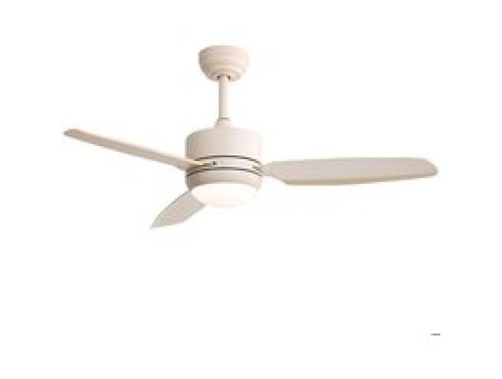 Ventilateur Plafond Silencieux LED 18W Tricolore 3 Lames en ABS 6 Vitesses Télécommande-Mode Hiver-Été-Moteur CC 116cm Beige