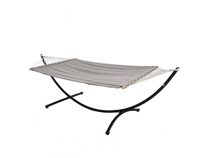 DOPPEL-HÄNGEMATTE mit Gestell bis 120kg, 200/120cm, Grau