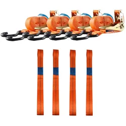 TRUTZHOLM 4 Gurtschlaufen Doppelschlaufe + 4 Spanngurte Motorradspanngurt Mopped