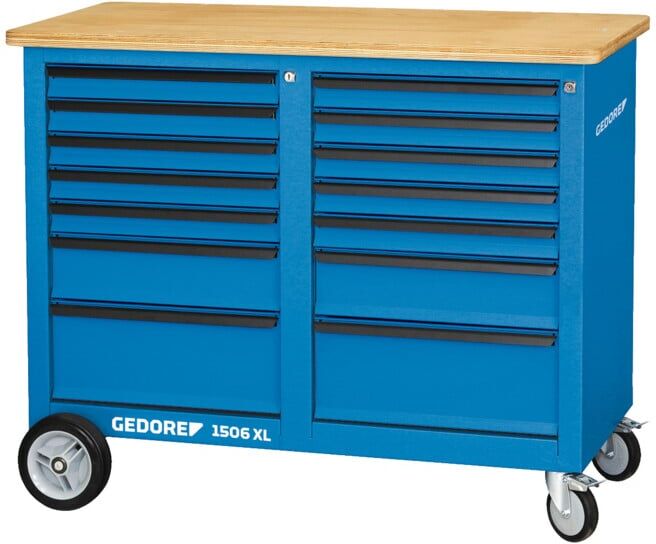 Etabli mobile Gedore, 1,25 m de large, avec 14 tiroirs (2528088)