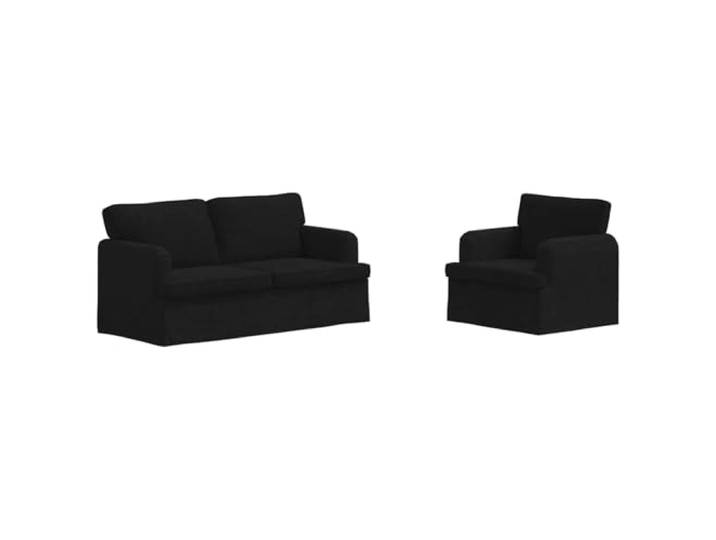 Todiikf Modulares Ecksofa 2-teilig Set Schwarz 246 cm Stoff Couch Stilvolles Polstermöbel für Wohnzimmer und Schlafzimmer mit stabiler Metallkonstruktion und bequemen Schaumstoffkissen.