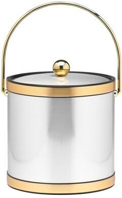 Kraftware Mylar Metallic 3-quart Ice Bucket with Metal Lid