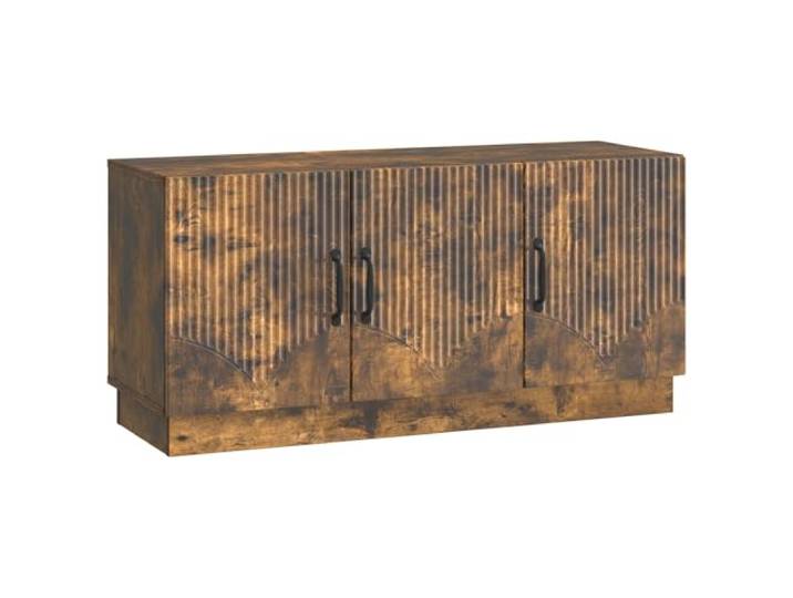 Roanoer TV-Schrank Geräucherte Eiche 99x34,5x47 cm TV-Board Stilvoller Fernsehtisch für Wohnzimmer mit cleverem Kabeldurchlass und 3 Schwenktüren für Ihre Mediengeräte.