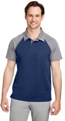 Team 365 TT21C Men's Command Snag-Protection Colorblock Polo Shirt in navy size 2XL   Polyester