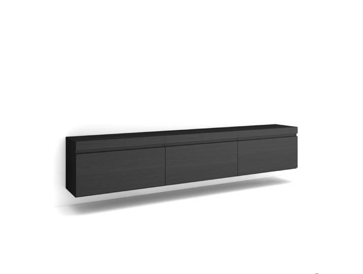 Meuble TV Banc Télé 240x35x45 cm Suspendu Mural Noir RF3596