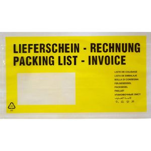 dm-folien Lieferscheintaschen Premium, DIN lang, 120 x 225 mm, 1000 Stück