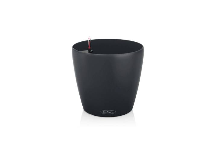 Blumentopf Lechuza CLASSICO Color Eco 18 Komplettset , grau (dunkelgrau), H:17cm Ø:19cm, Kunststoff, Pflanzgefässe, Blumentopf