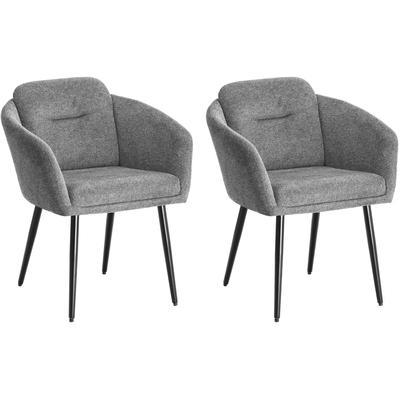 Esszimmerstuhl "Fleur", grau (hellgrau), B:65cm H:82cm T:65cm, LEGER HOME BY LENA GERCKE, Stühle, Esszimmerstuhl, Strukturstoff, ergonomisches Design, gesteppte Rückenlehne