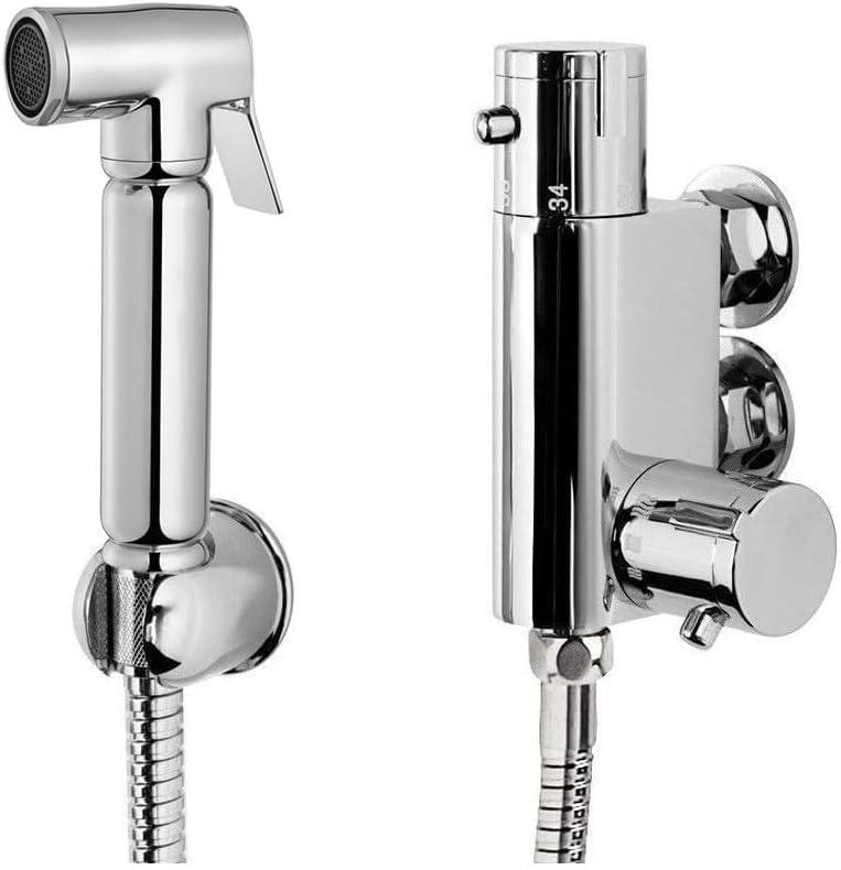 Dripio Thermostatische douchekop voor bidet, verchroomd messing, wandmontage