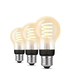 3er Philips Hue White Ambiance E27 Filament Lampen 7W - tubable white dimmbar - Vintage
