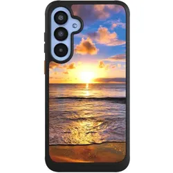 Nivocase Hülle für Samsung Galaxy A55 5G Handyhülle NIVOcore Case Schwarz Meer Sonnenuntergang Strand (Samsung Galaxy A55), Smartphone Hülle, Schwarz