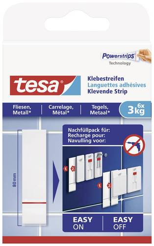 TESA 77761 Klebestreifen Weiß Inhalt: 6St.