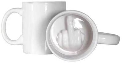 Uplifted Finds 300 ML Middle Finger Creative Ceramic Mug 2 Pcs