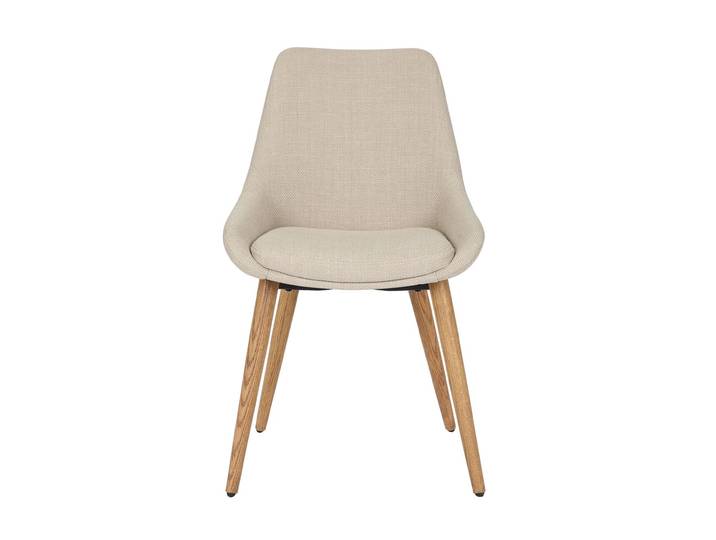 Chaise repas en tissu crème pied chêne