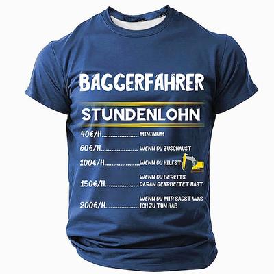 Herren Lustiges Baggerfahrer Stundenlohn Grafik T-Shirt Bauarbeiten Humor Geschenk